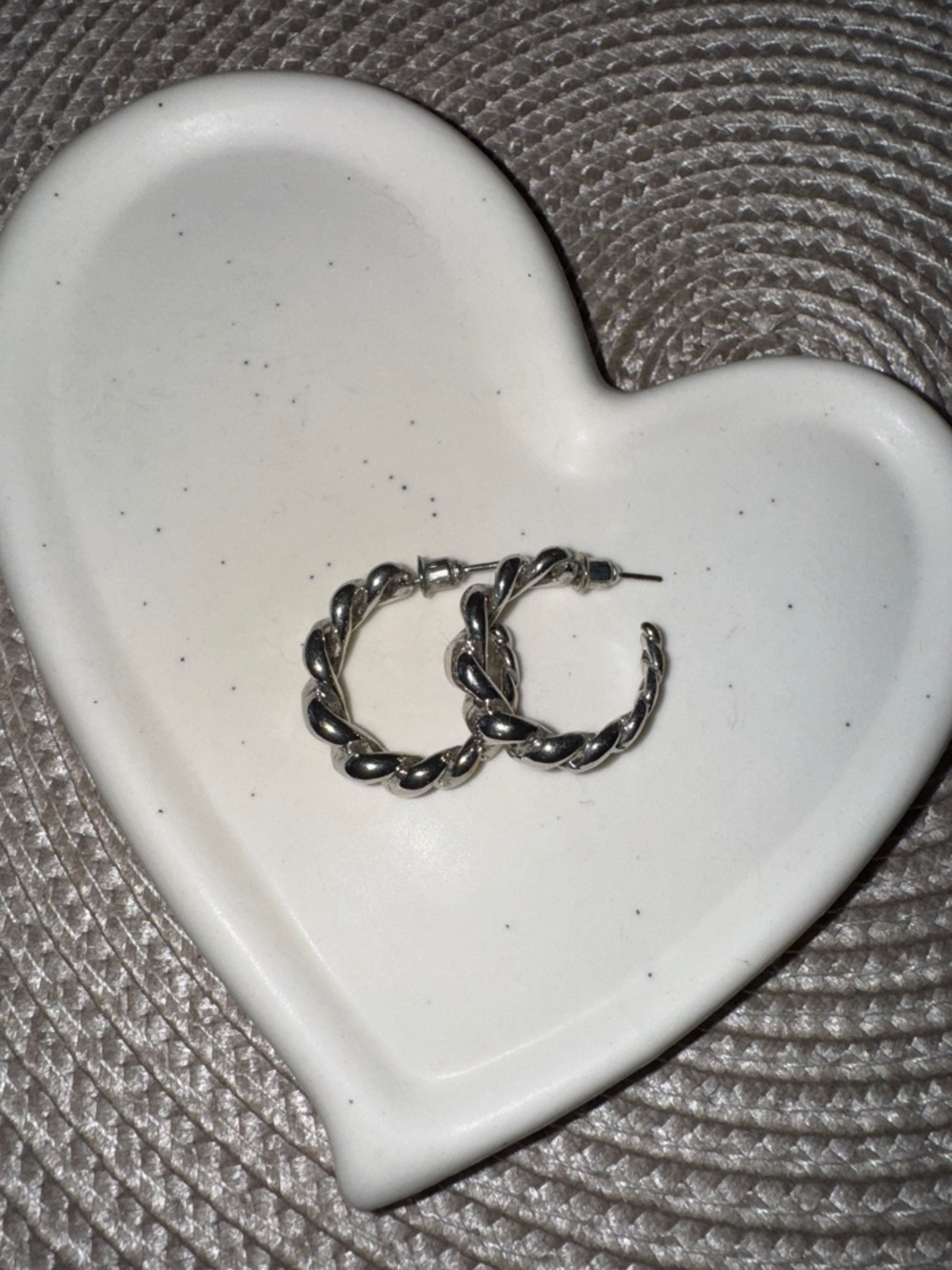 Twisted Hoop Earrings in Silver - Women's Jewelry